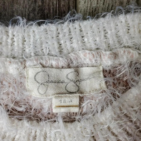 Jessica Simpson Pink and White Leopard Animal Print Fuzzy Sweater Size 18m NWOT - Picture 3 of 15